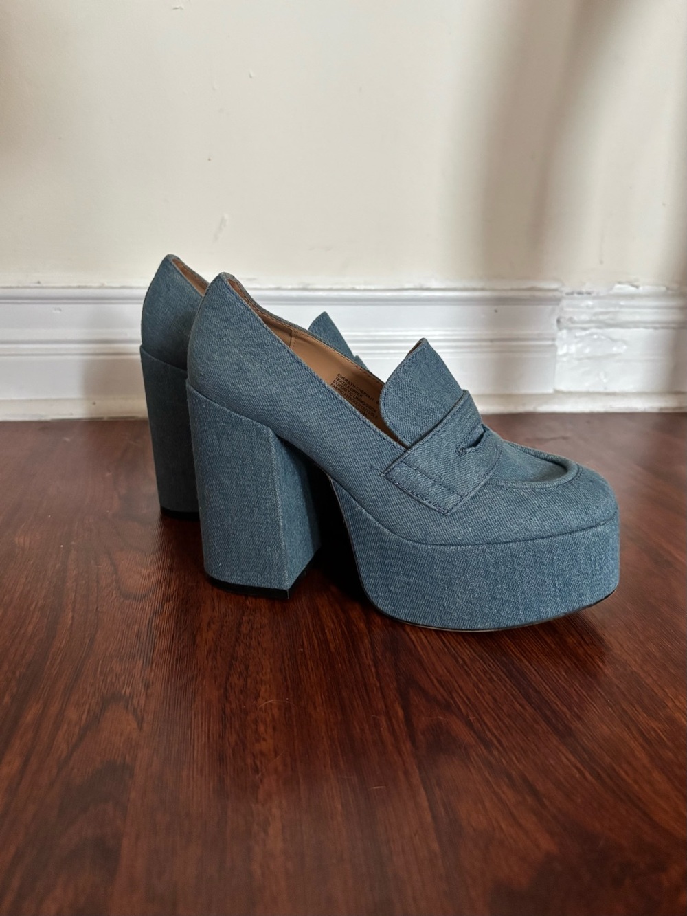 Madden Girl Blue Denim Platform Loafers
